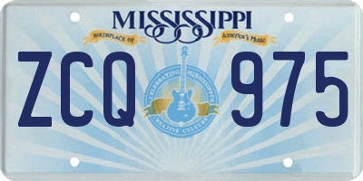 MS license plate ZCQ975