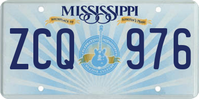 MS license plate ZCQ976