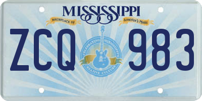 MS license plate ZCQ983