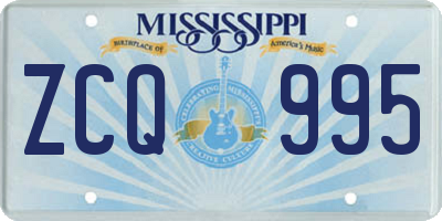 MS license plate ZCQ995