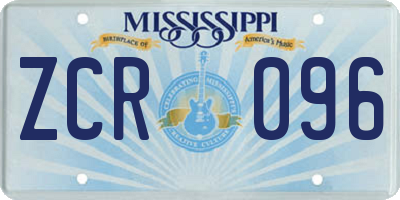 MS license plate ZCR096
