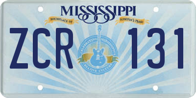 MS license plate ZCR131