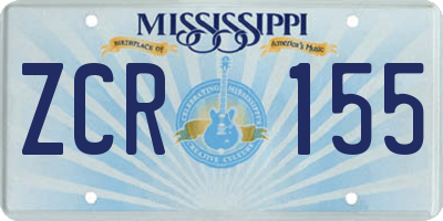 MS license plate ZCR155