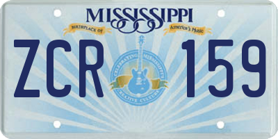 MS license plate ZCR159