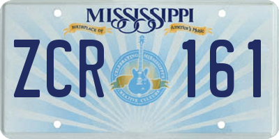 MS license plate ZCR161