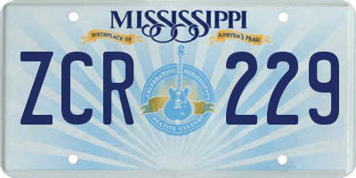 MS license plate ZCR229