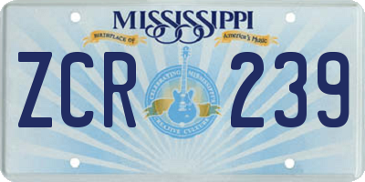 MS license plate ZCR239