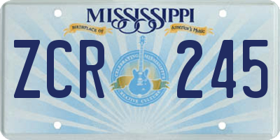 MS license plate ZCR245