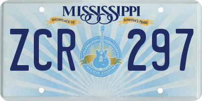 MS license plate ZCR297