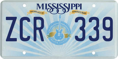 MS license plate ZCR339