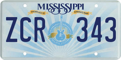 MS license plate ZCR343