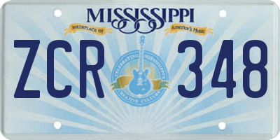 MS license plate ZCR348
