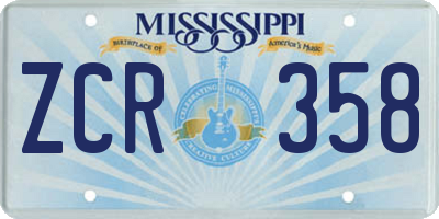 MS license plate ZCR358