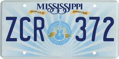 MS license plate ZCR372