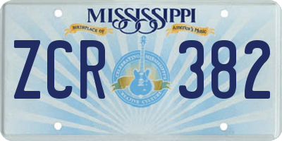 MS license plate ZCR382