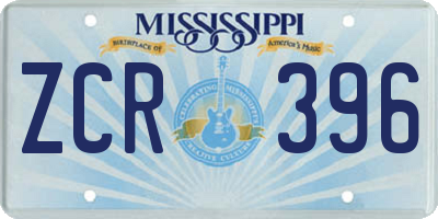 MS license plate ZCR396