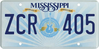 MS license plate ZCR405