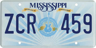 MS license plate ZCR459