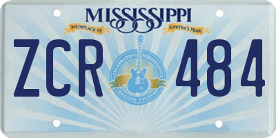 MS license plate ZCR484