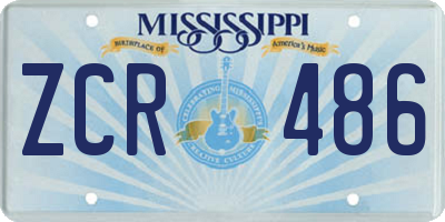MS license plate ZCR486