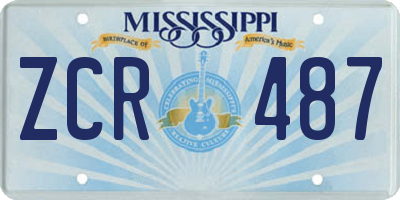 MS license plate ZCR487