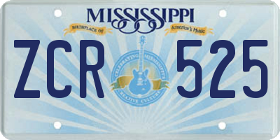 MS license plate ZCR525