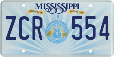 MS license plate ZCR554