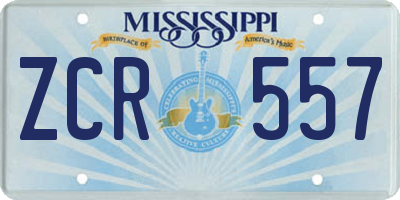 MS license plate ZCR557