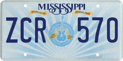 MS license plate ZCR570