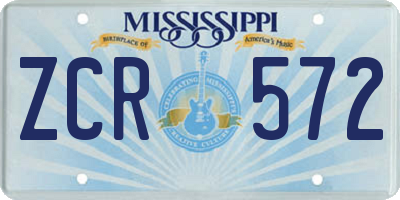 MS license plate ZCR572