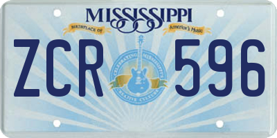 MS license plate ZCR596