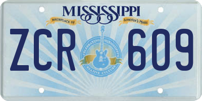 MS license plate ZCR609