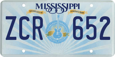 MS license plate ZCR652