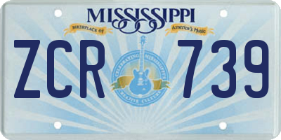 MS license plate ZCR739