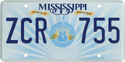 MS license plate ZCR755