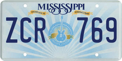 MS license plate ZCR769