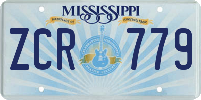 MS license plate ZCR779