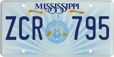 MS license plate ZCR795