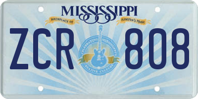 MS license plate ZCR808