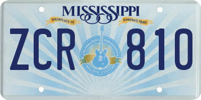 MS license plate ZCR810