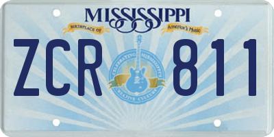 MS license plate ZCR811
