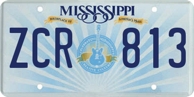 MS license plate ZCR813