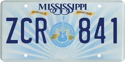 MS license plate ZCR841