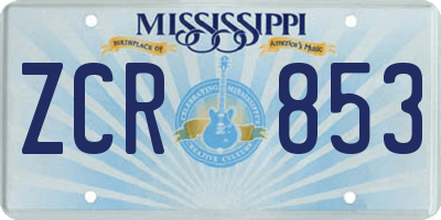 MS license plate ZCR853