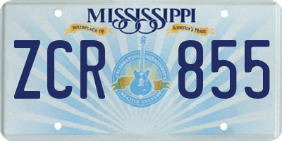 MS license plate ZCR855