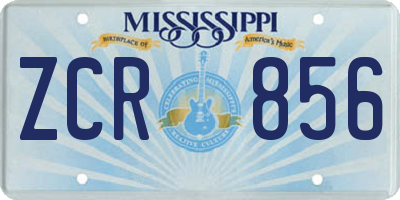 MS license plate ZCR856