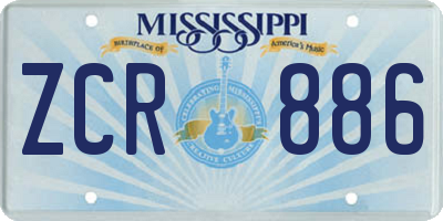 MS license plate ZCR886