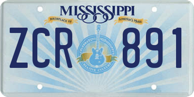MS license plate ZCR891