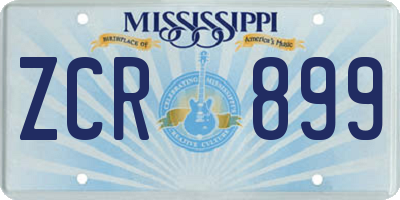 MS license plate ZCR899