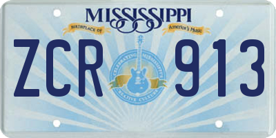 MS license plate ZCR913